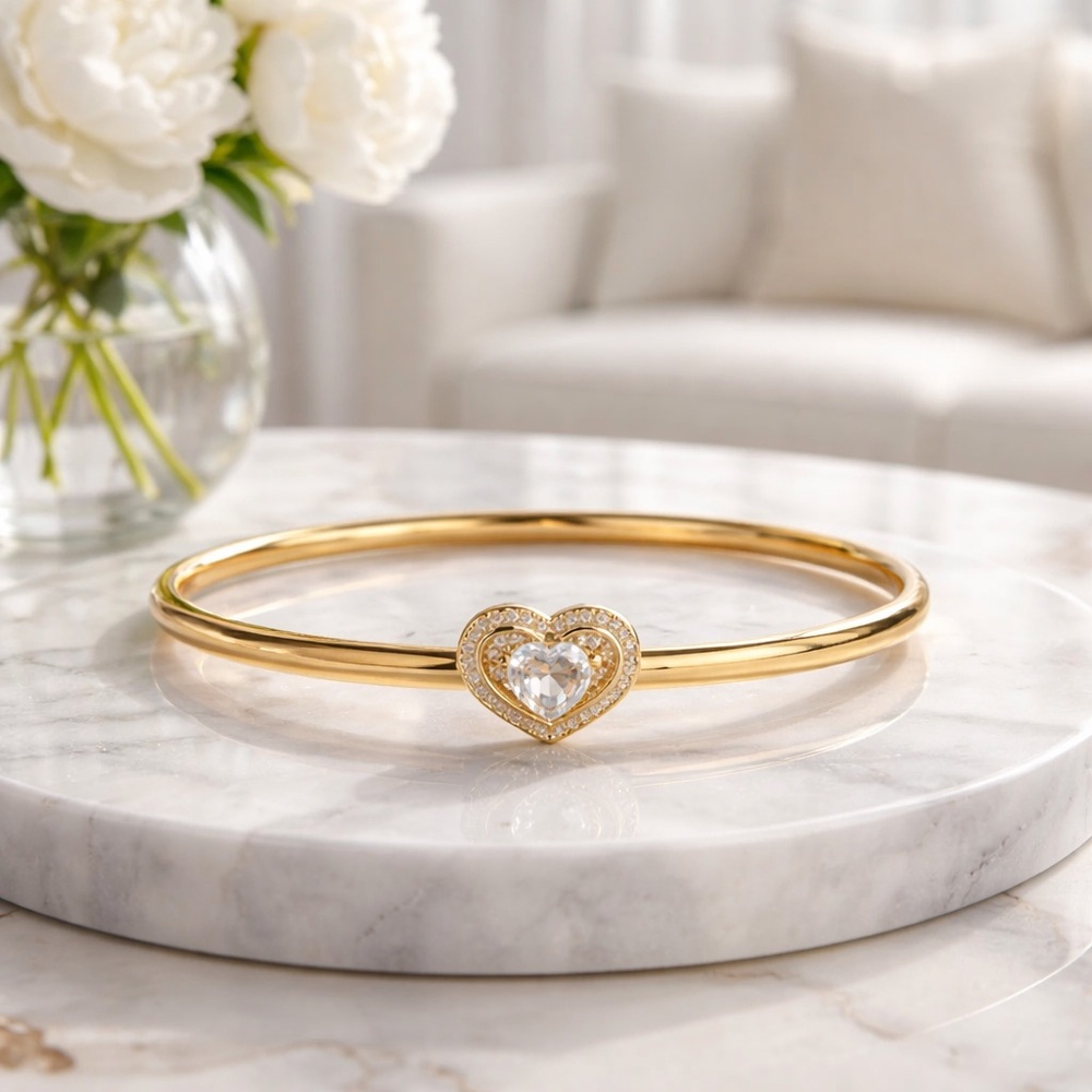 Gold Heart Charm Bracelet